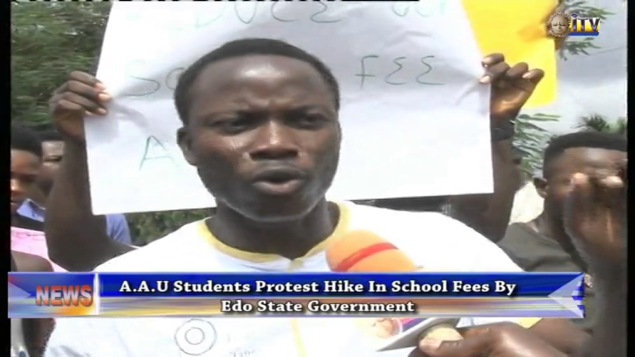 AAU students protest hike in school fes by EDSG