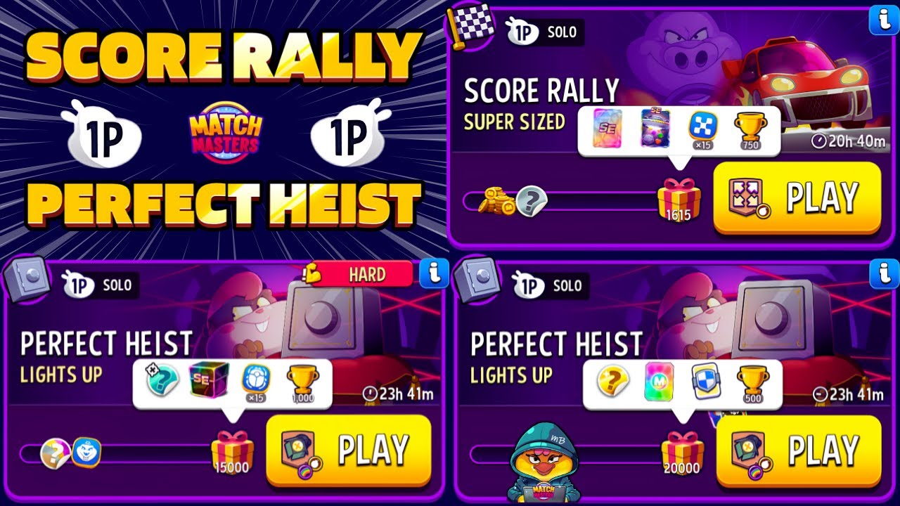 3 Solo/ HARD Lights Up Perfect Heist 15000p/ Lights Up Perfect Heist 20000p/ Super Sized Score Rally
