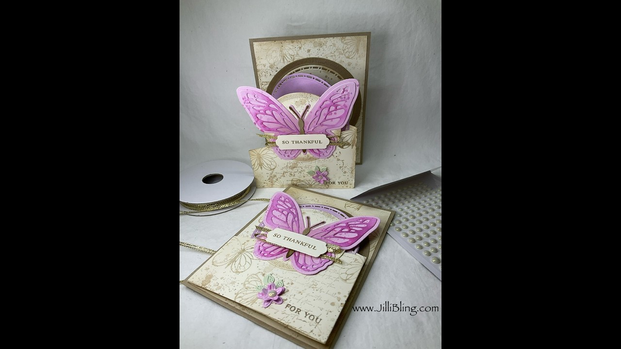 *Beautiful Butterflies Vintage Ziggle Zaggle Fun Fold