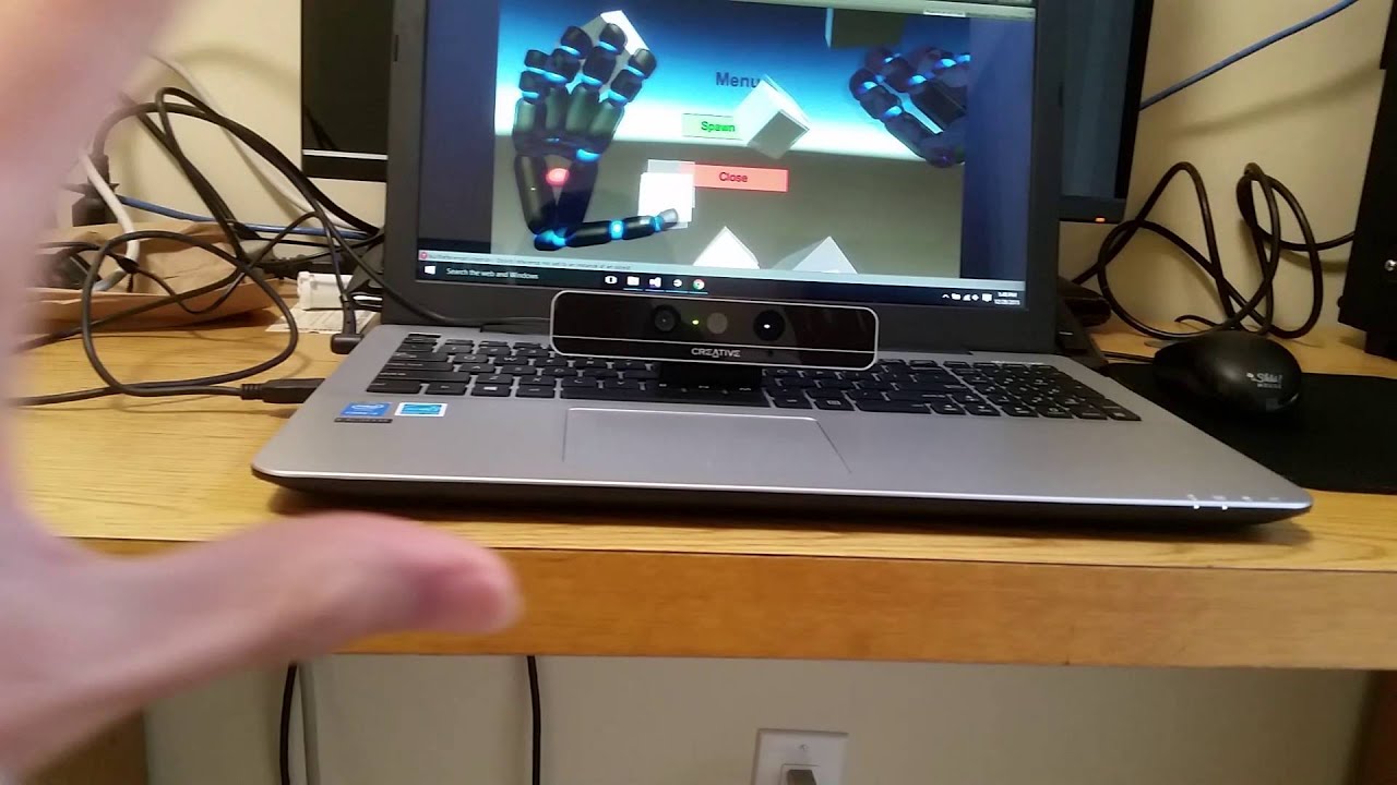 Intel RealSense F200 Hand Tracking Unity Demo