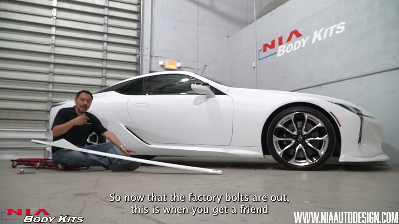 Lexus LC500 LC500h 2018-2022 Side Skirt Splitter Body Lip Kit Install How to Install NIA Body Kits