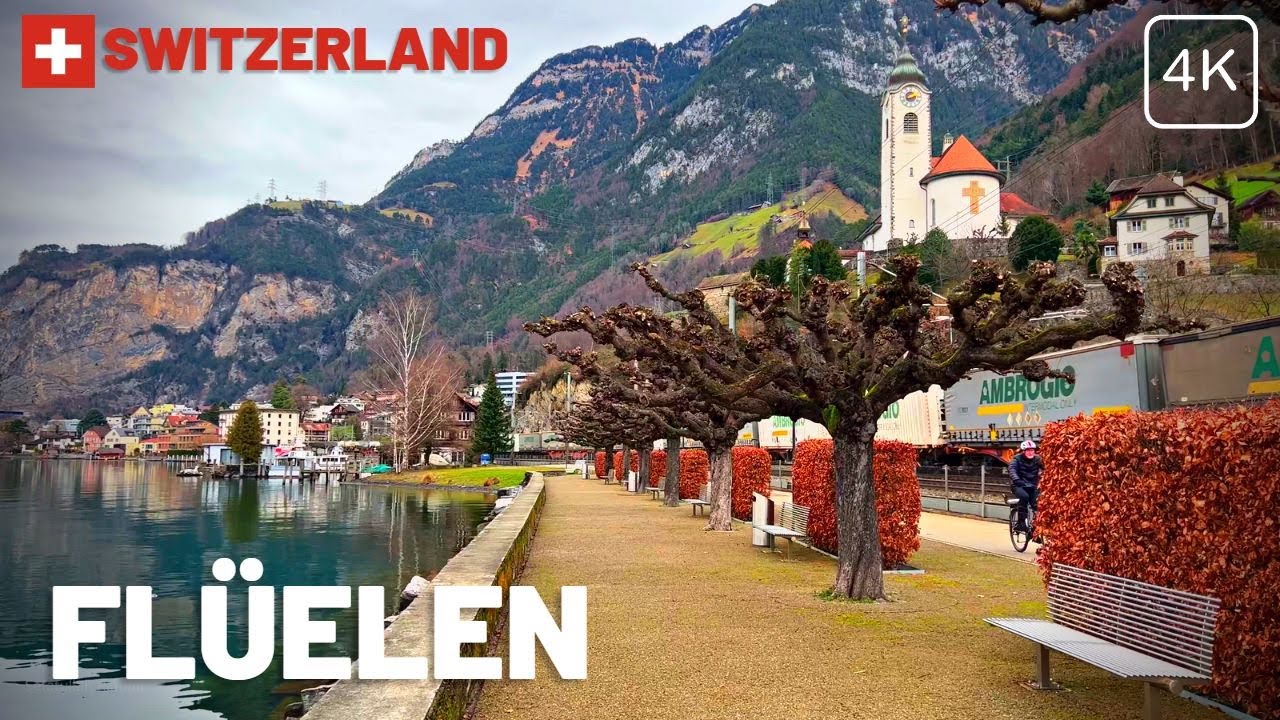Heavenly Beautiful Village in Switzerland | Charming Fl&uuml;elen in Kanton Uri | Walking Tour 4K 60fps