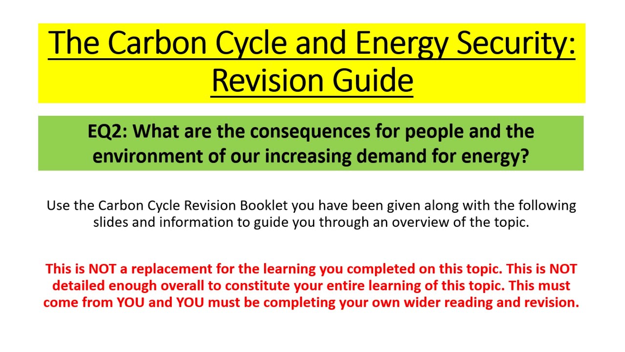 Edexcel A Level Geography - Carbon Cycle EQ2