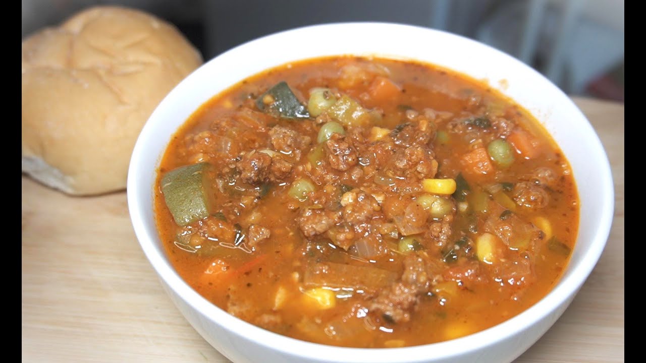 Italian Hamburger and Garden Vegetable Stew