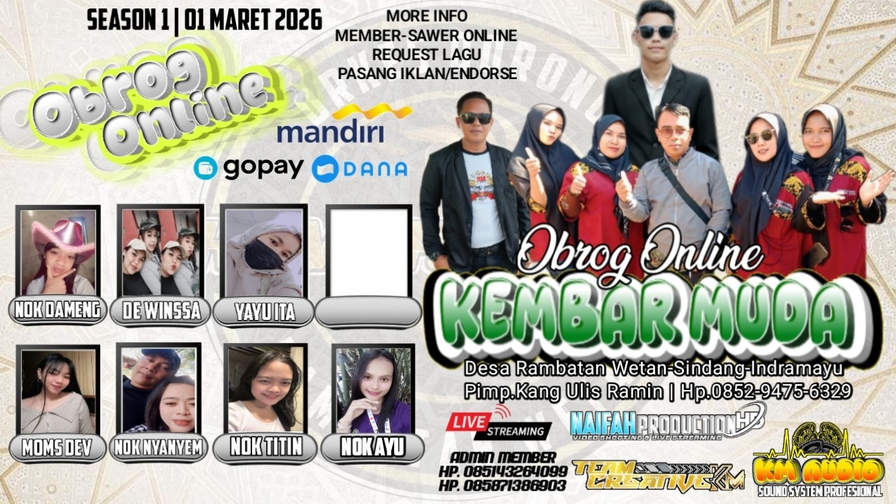 LIVE OBROG ONLINE | LIVE MUSIC KEMBAR MUDA | DESA RAMBATAN WETAN | MINGGU, 01 MARET 2026
