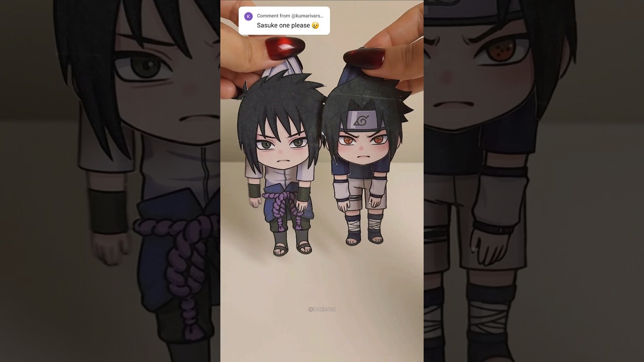 Sasuke hanging paperdoll tutorial  #paperdoll #sasuke #paperdiy