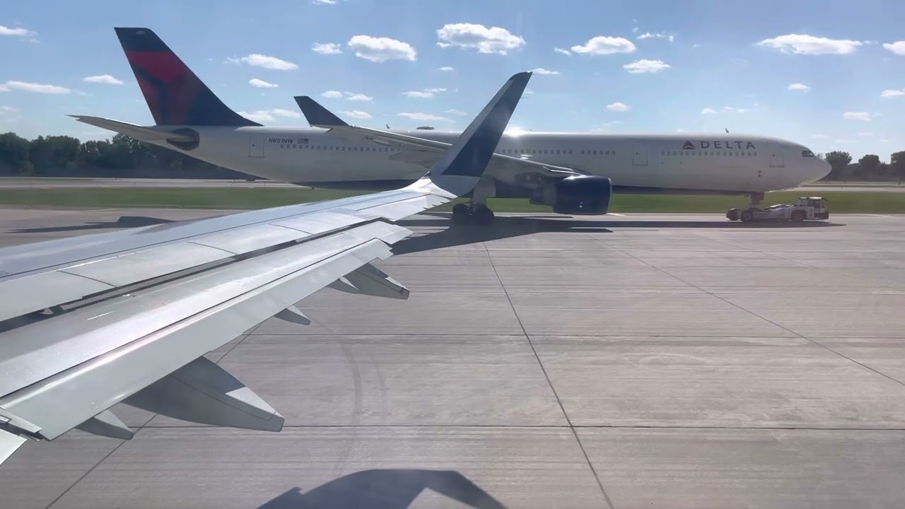 Delta Airbus A321 Pushback, Taxi, and Takeoff from Minneapolis-Saint Paul (MSP)