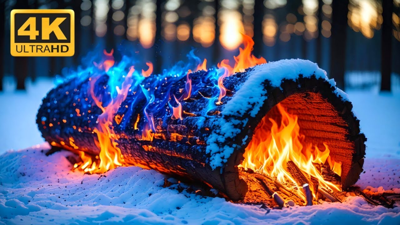 🔥 Winter Fireplace Ambience | HYPNOTIC FLAMES with DEEP WOOD CRACKLES for WARM CHRISTMAS VIBES