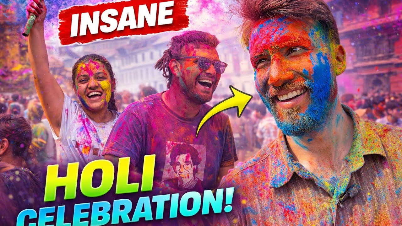 INSANE Holi Celebration at Basantapur 🔥 | Nepal Holi Vlog