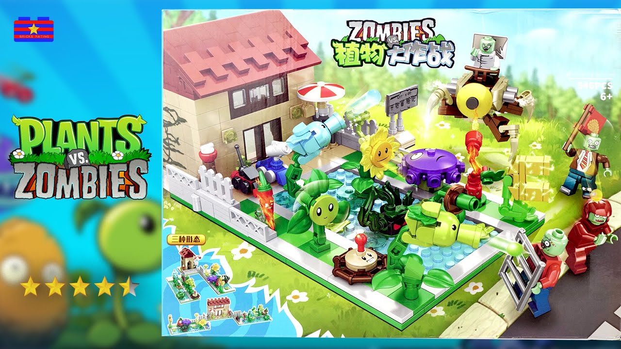 Lego Plants vs Zombies: Pool Party Brick Sets Unbox & Build | Unofficial Lego