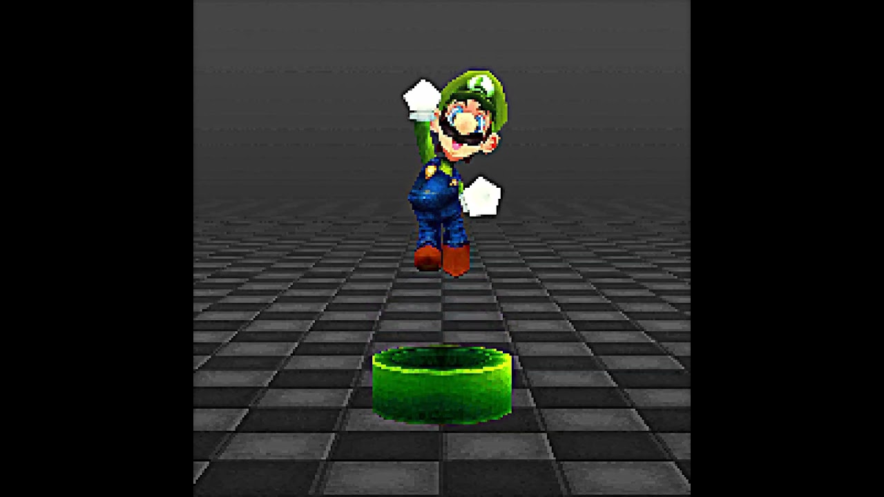 Super Smash Bros. DS Concept: Luigi's Stage Entrance Animation #blender #mario #smashbros #nintendo