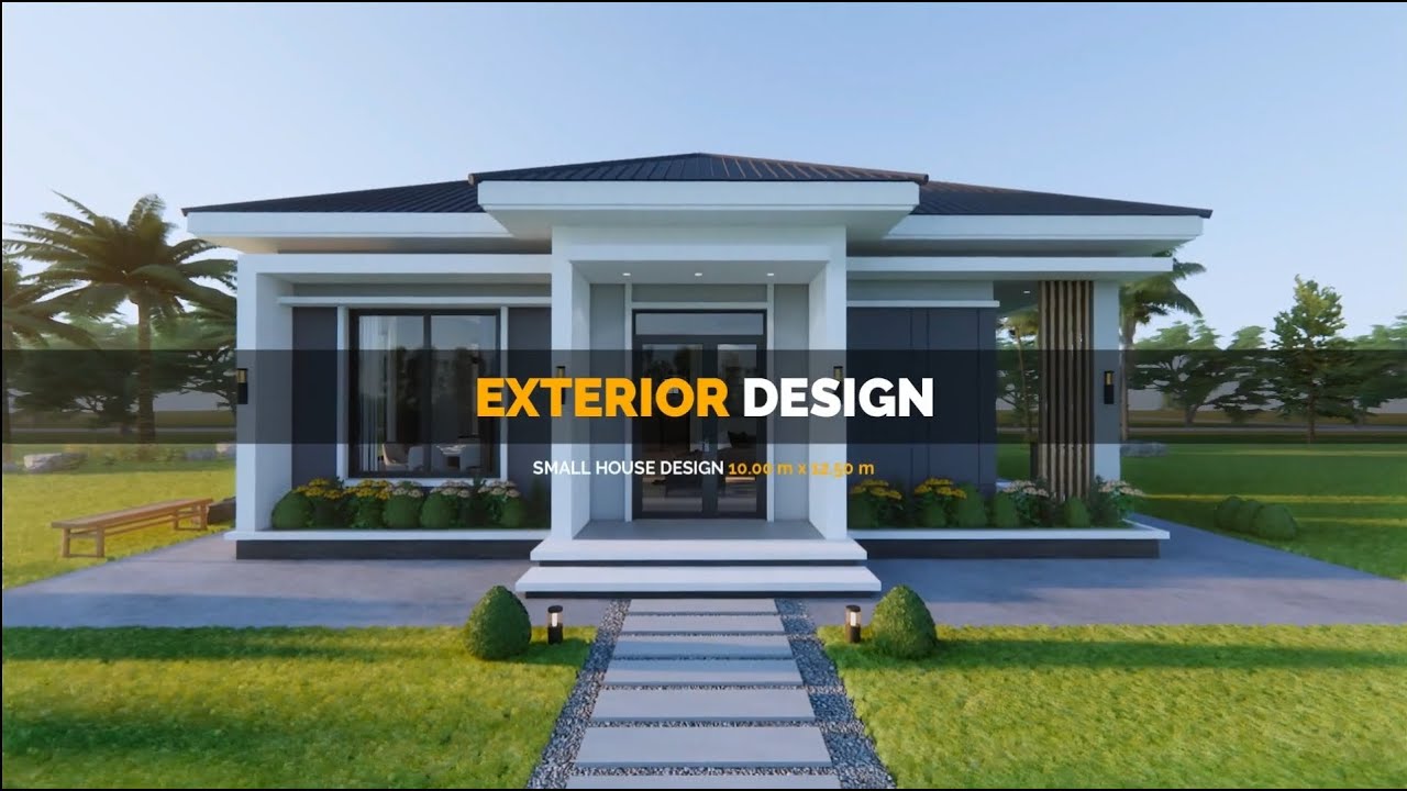 Simple House design | 10m × 12.50m | Living Area 12sqm | Master Bedroom 15sqm | 3D design