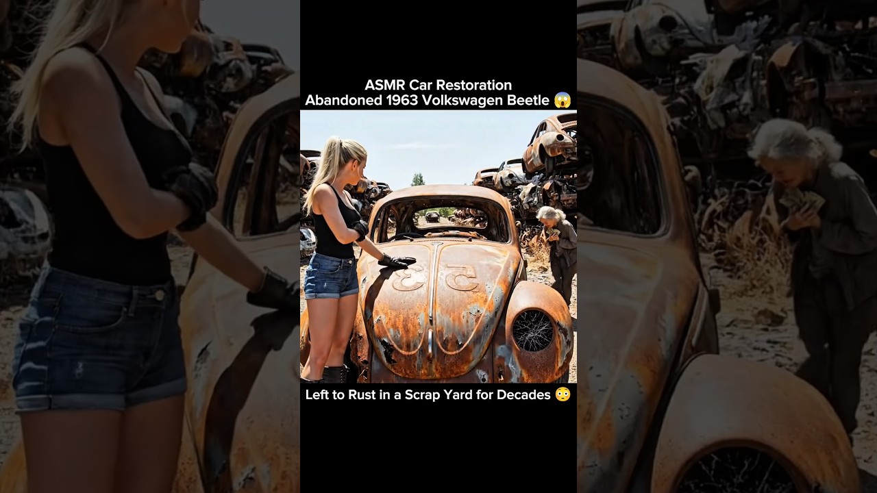 ASMR Car Restoration | Abandoned 1963 Volkswagen Beetle 😱 #restoration #volkswagen #abandoned #asmr