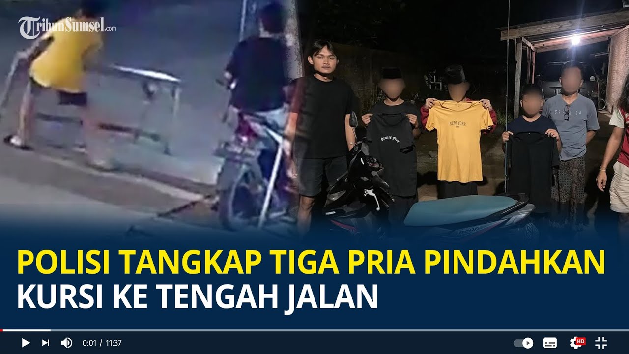 Polisi Tangkap Tiga Pria Pindahkan Kursi ke Tengah Jalan, Bikin Warga Kecelakaan