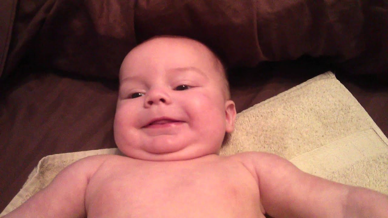 Landry laughing during diaper change