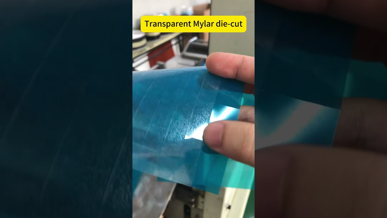 Transparent gummed Mylar sheet die-cutting fixed #adhesivefilm #filmsheets #mylar #mylarfilm#shorts