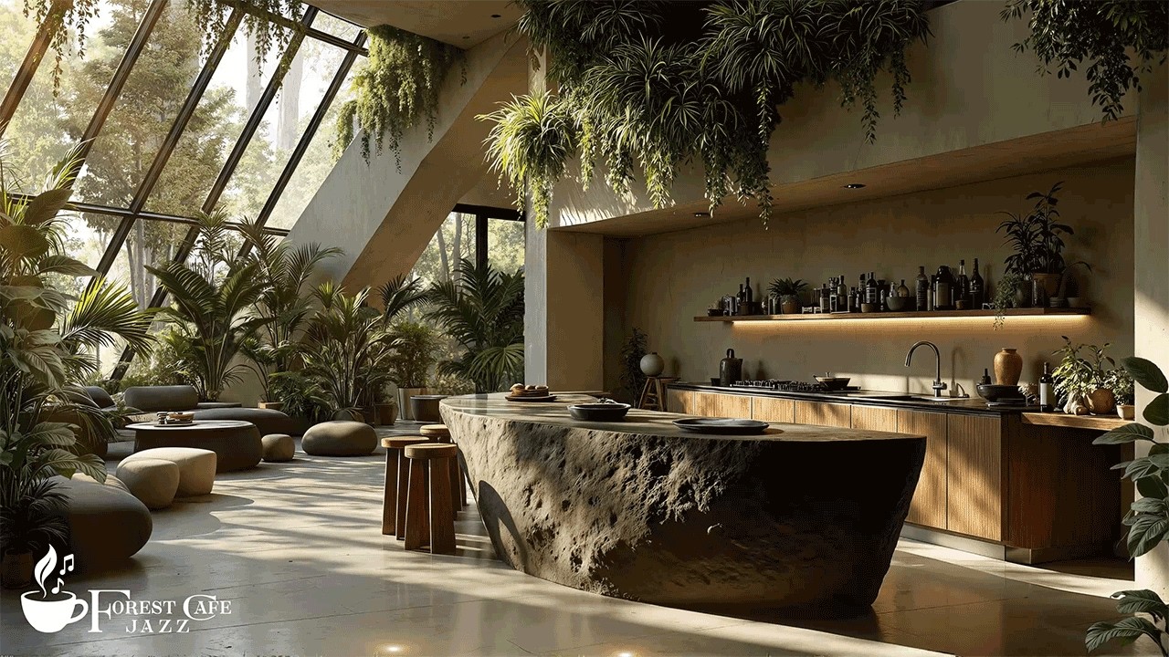 A Quiet Garden Kitchen Retreat | Smooth Jazz Drifting Through A Calm Nature Sanctuary For Work