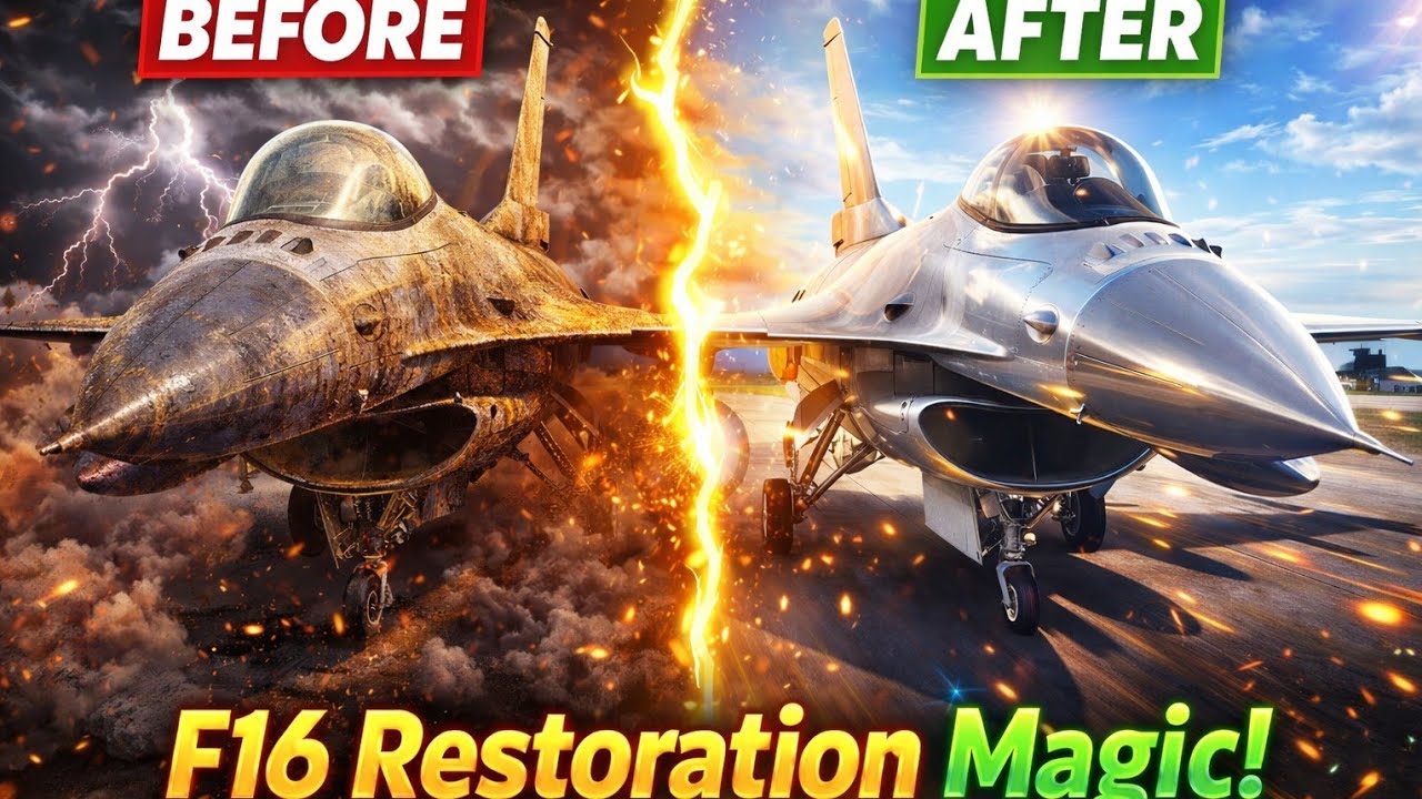 &ldquo;F16 Jet Restoration &ndash; From Rusty Wreck to Shiny Fighter Jet!&rdquo;