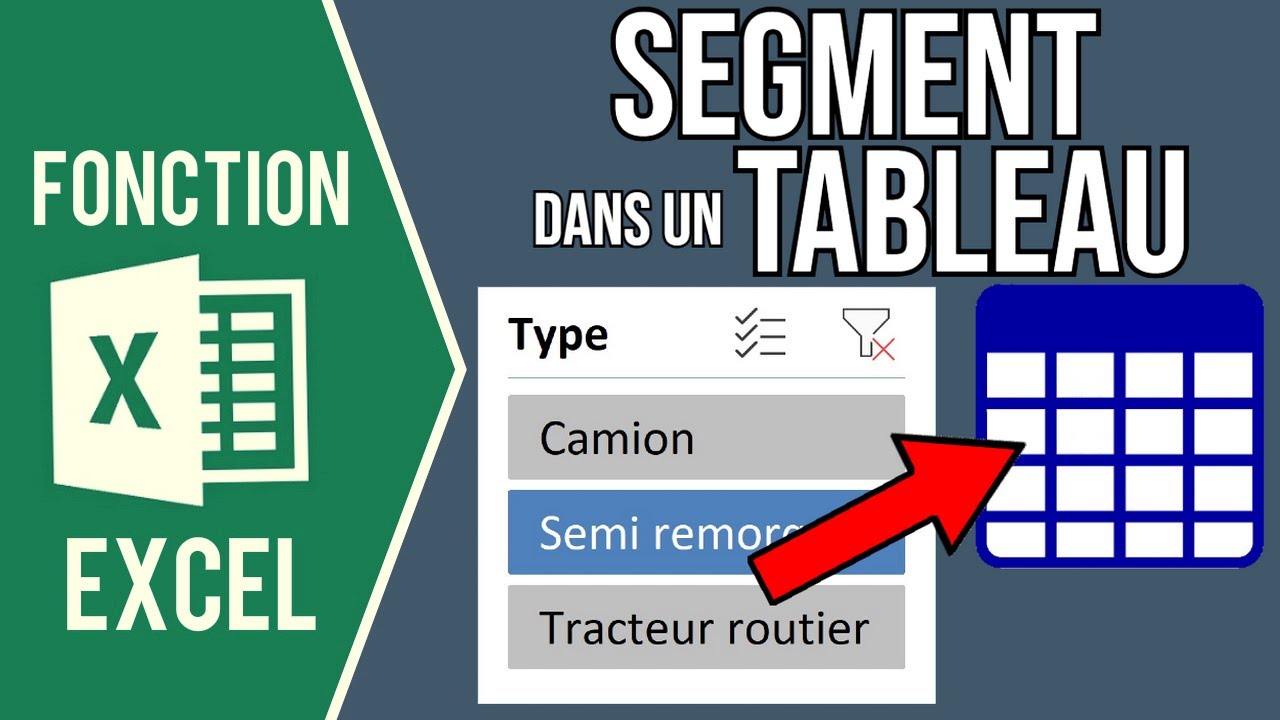 EXCEL - INSERT A SEGMENT INTO A TABLE (To filter data in 1 click)
