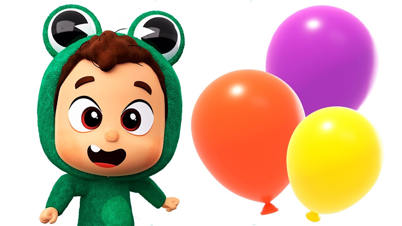 Globos Rana | Los cerditos en los toboganes de colores - Pop vídeos educativos