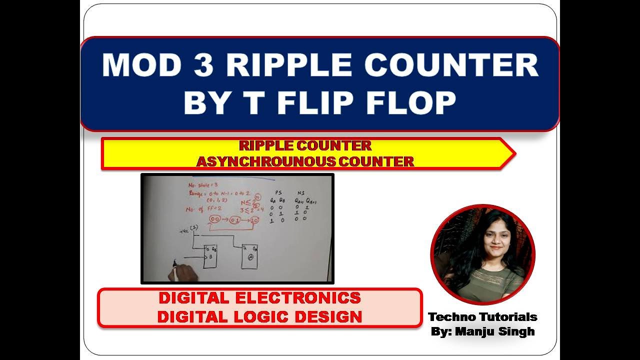 MOD 3 Asynchronous Counter | Mod 3 ripple Up Counter | Mod 3 Counter Using T flip flop