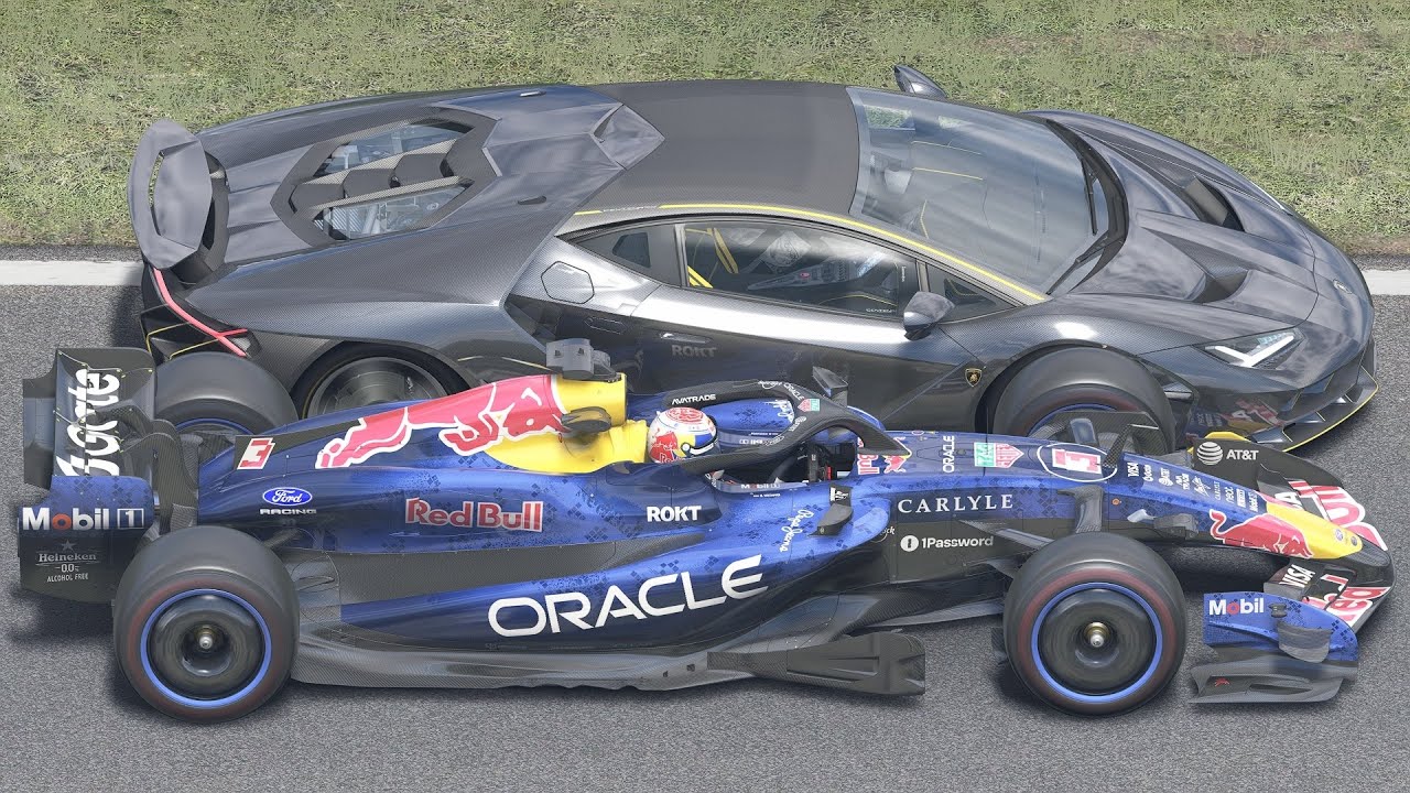 Max Verstappen Red Bull F1 2026 vs Lamborghini Centenario at Monza
