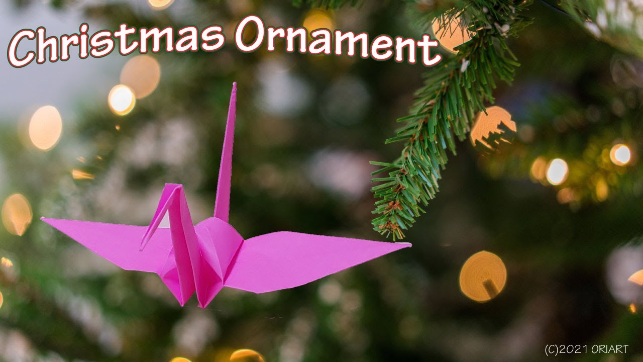 Christmas Origami Ornament Paper Crane｜Easy Making Idea ～ DIY TUTORIAL