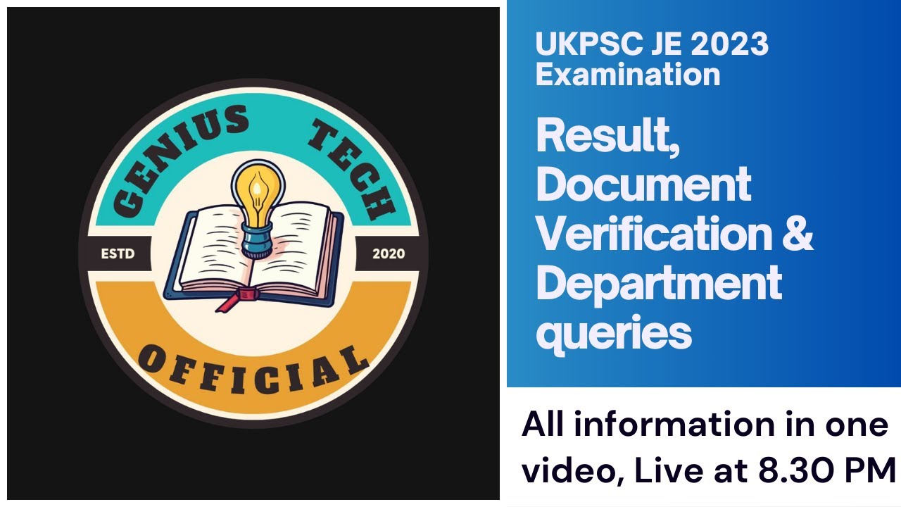 UKPSC JE 2023 RESULT ,DV AND QUERIES