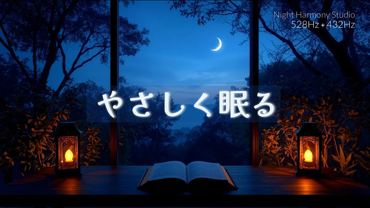 【睡眠用BGM】月影に閉じる物語｜528Hz × 432Hz 静寂ピアノ