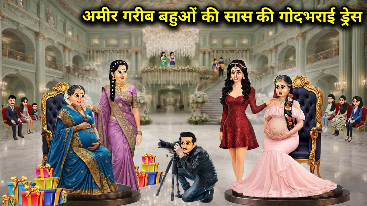 "अमीर गरीब बहुओं की सास की गोदभराई ड्रेस || Rich vs Poor Baby Shower Dresses”