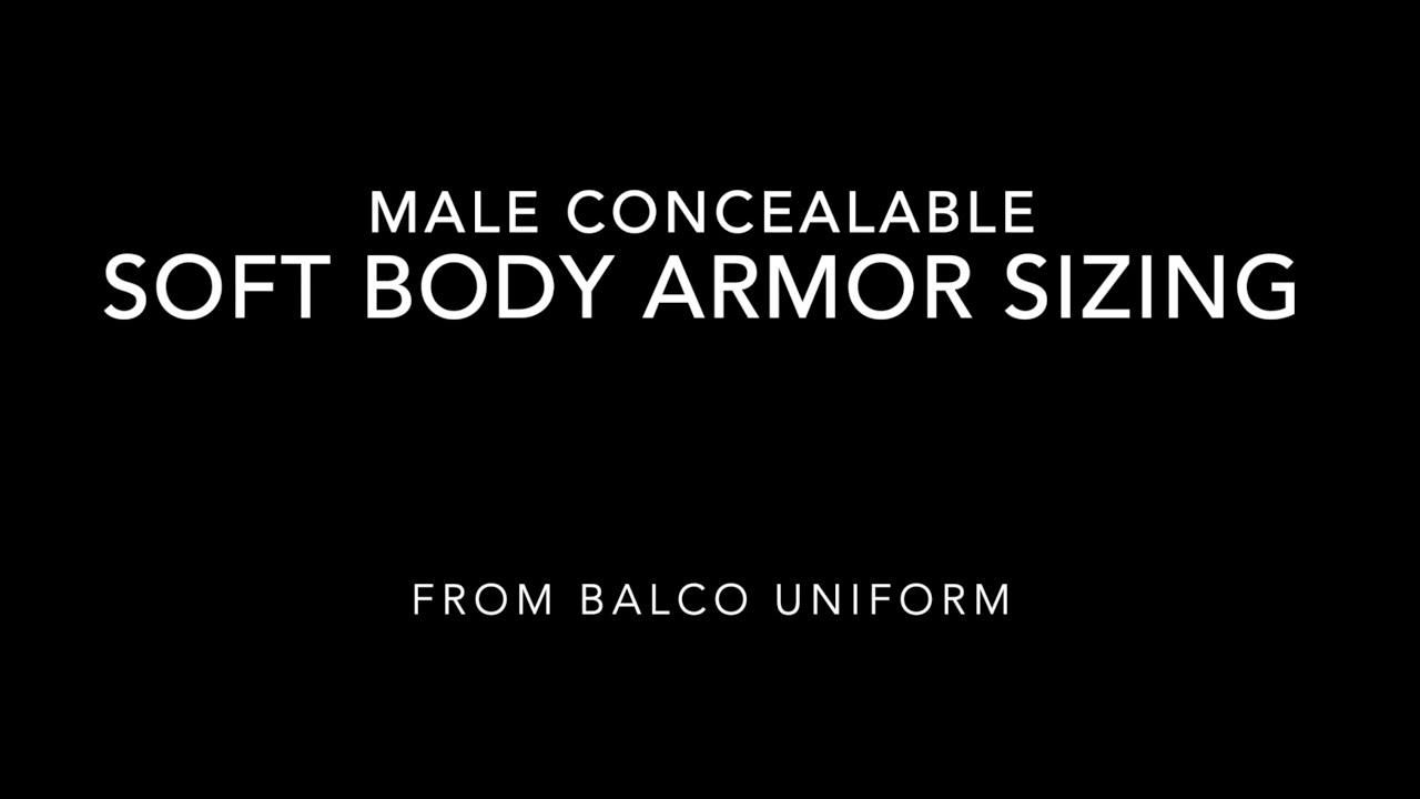 Male Concealable Body Armor Sizing