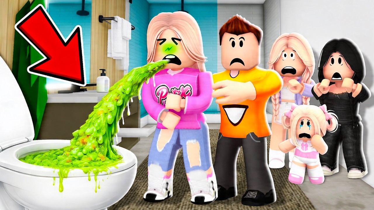 PATI IS CONSTANTLY VOMITING and VERY SICK... on BROOKHAVEN in ROBLOX! 🤮