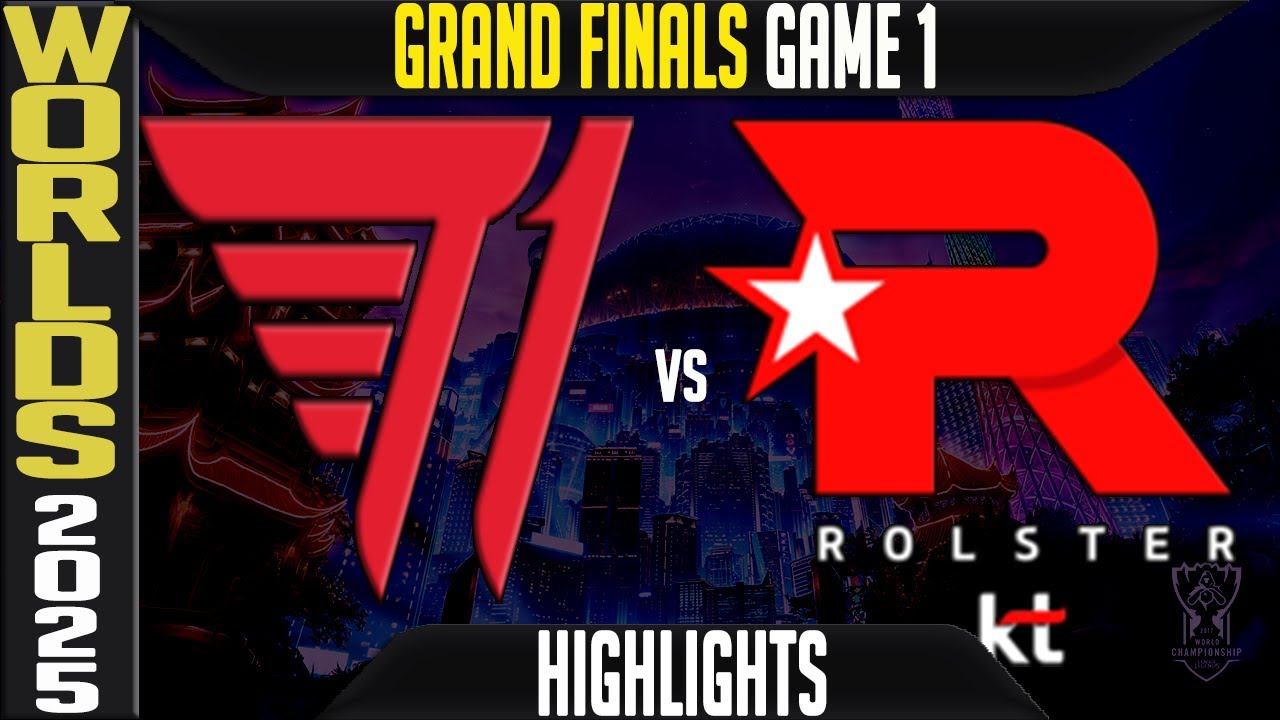 T1 vs KT Highlights Game 1 | GRAND FINAL Worlds 2025 | T1 vs KT Rolster G1