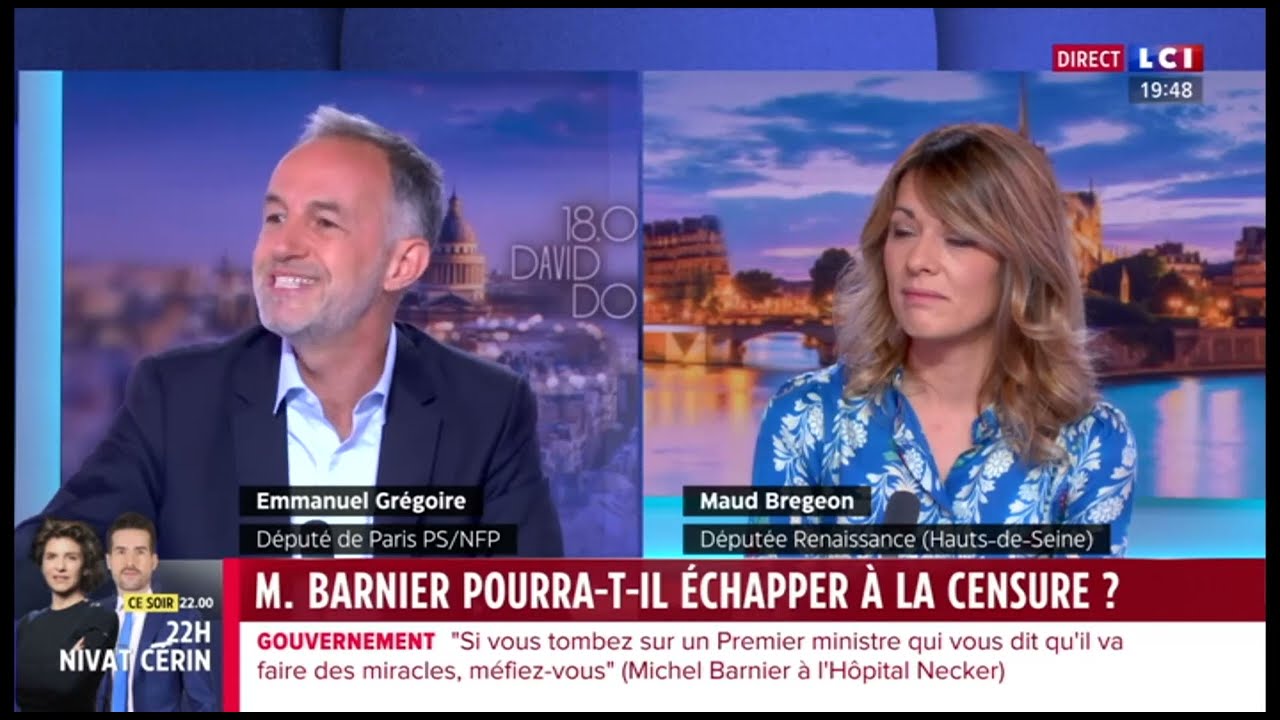 Nomination de Michel Barnier : Emmanuel Grégoire en débat avec Maud Bregeon sur LCI
