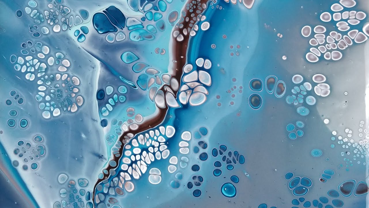 (118) ACRYLIC POURING Flip Cup with Silicone - Glue and Water as PM - Easy Cells!