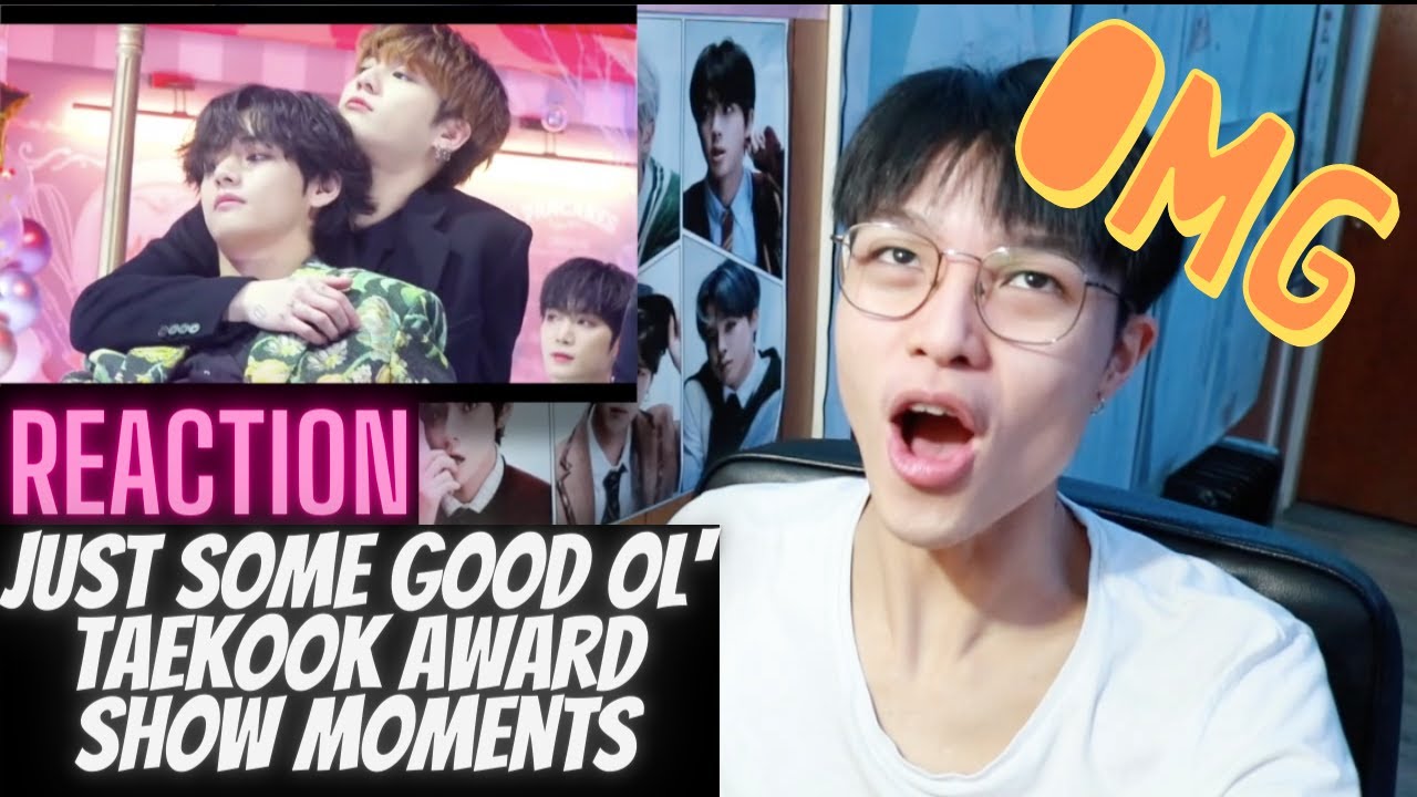 (LGBTQ Guy Reacts) to BTS Just Some Good Ol' TAEKOOK Award Show Moments OMFG this skin ship is hot!