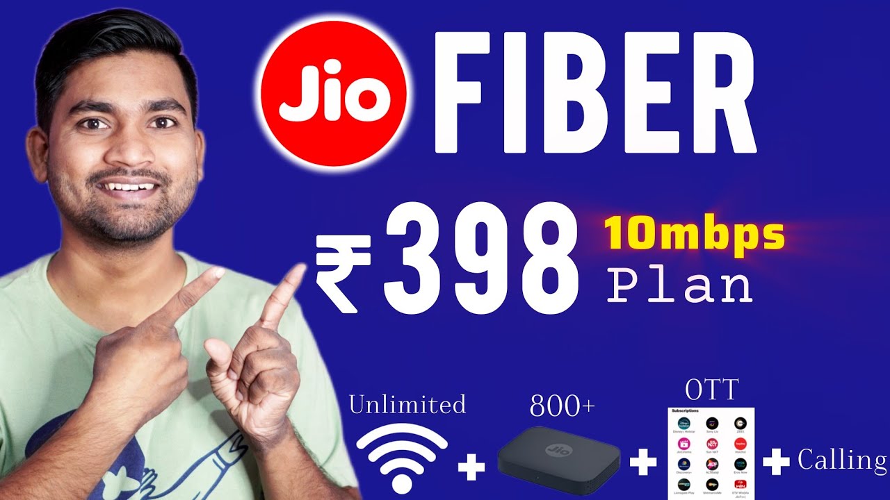 Jio Fiber 398 Plan Details | Jio Fiber 10 mbps Plan | 800+ Channels | OTT | Calling | Hindi