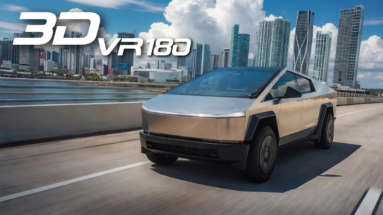 Tesla Cybertruck Autopilot Miami -3D VR 180 IMMERSIVE
