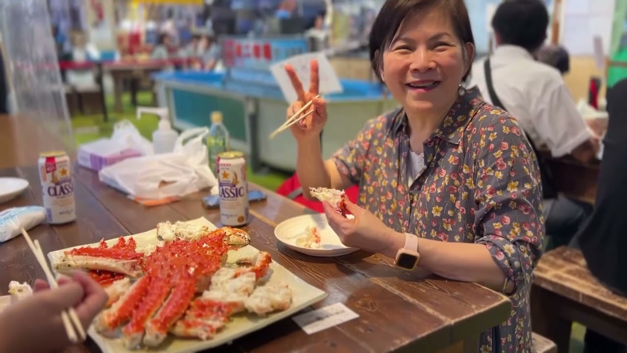 帝王蟹美食 in 函館Hakodate朝市