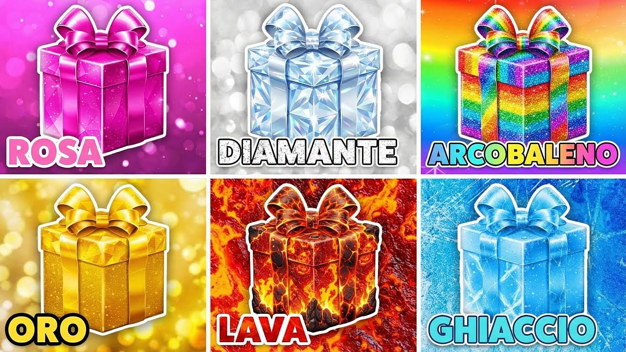 Scegli il tuo regalo 🎁 Rosa 🎀 Diamante 💎 Arcobaleno 🌈 Oro 💰 Lava 🌋 Ghiaccio ❄️