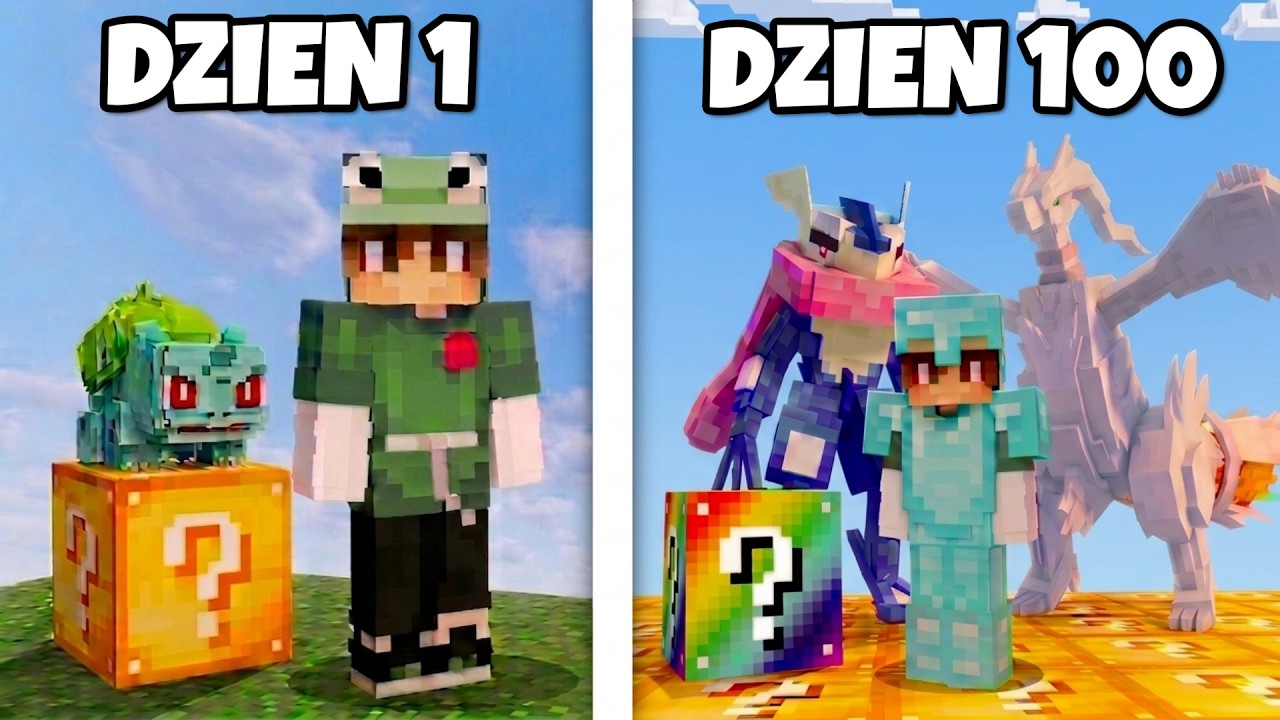Spędziłem 100 dni z LUCKYBLOCK w Cobblemon VS. Rywal! (Minecraft Pok&eacute;mon)