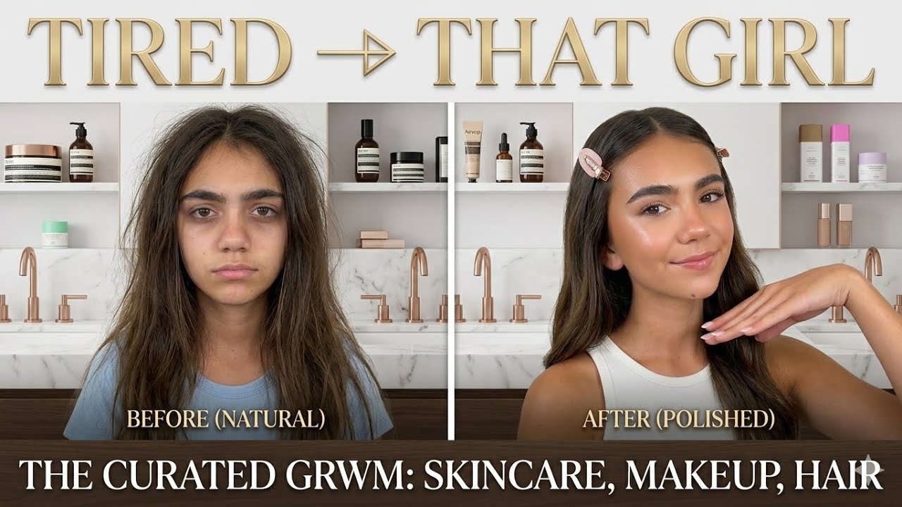 From Tired to THAT GIRL 😳🔥 My Insane GRWM Routine (Skincare, Makeup & Hair)