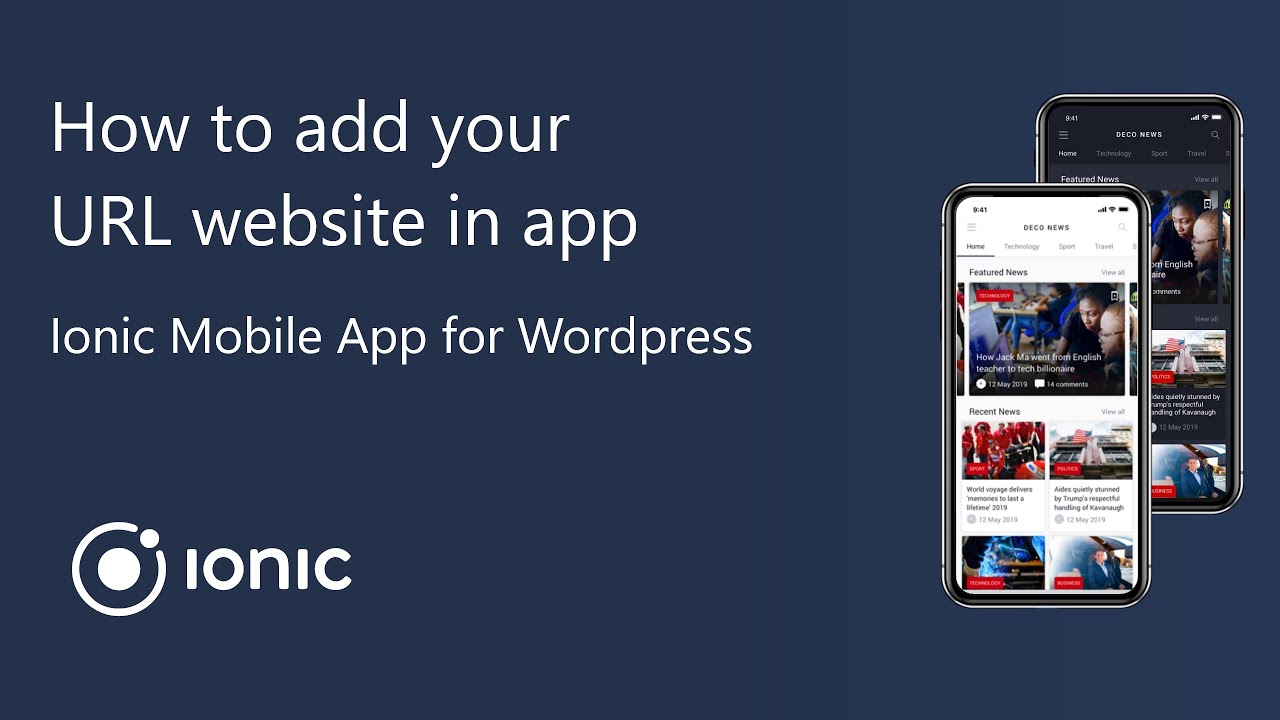 Deco News - Ionic Mobile App for Wordpress - How to add your URL in app