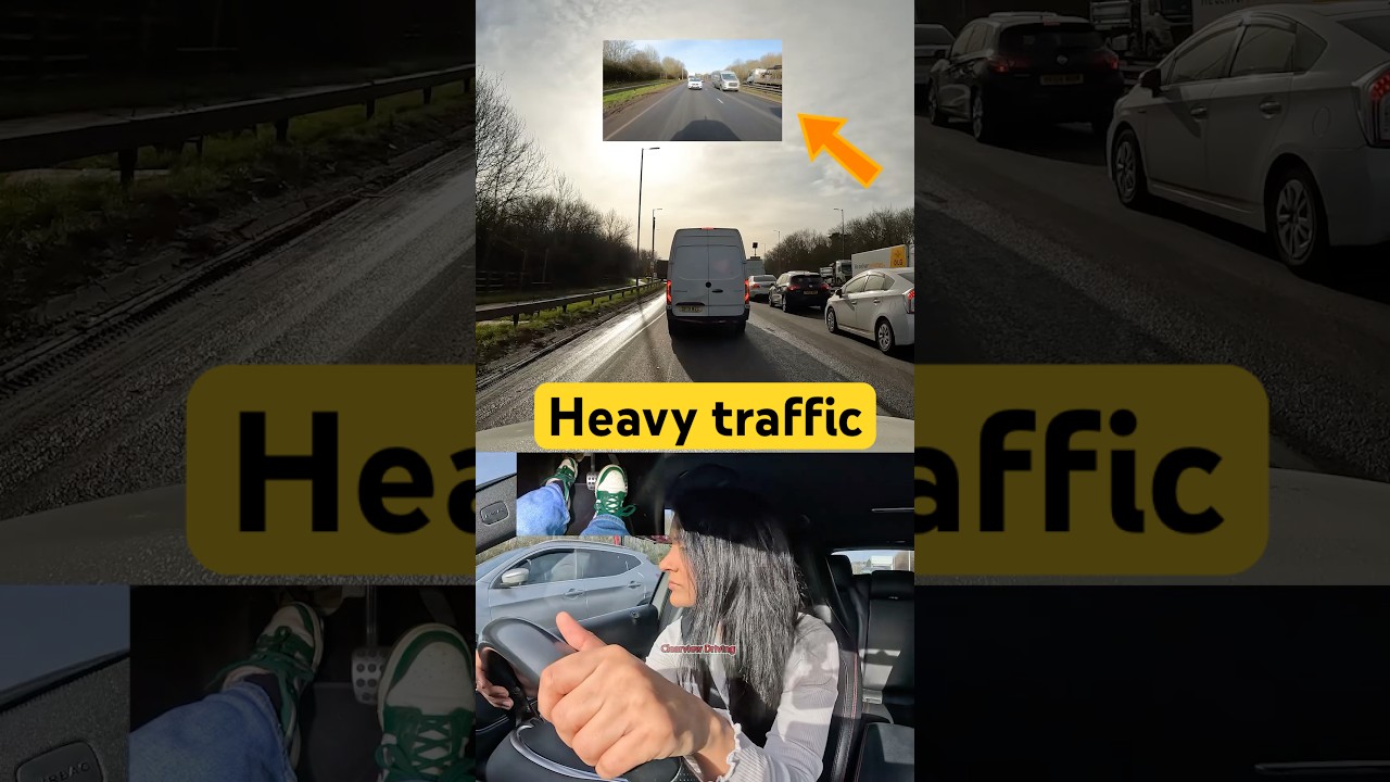 Switching lanes in HEAVY TRAFFIC #driving #car #van #learn #howto #drive #london #fyp #road #lesson