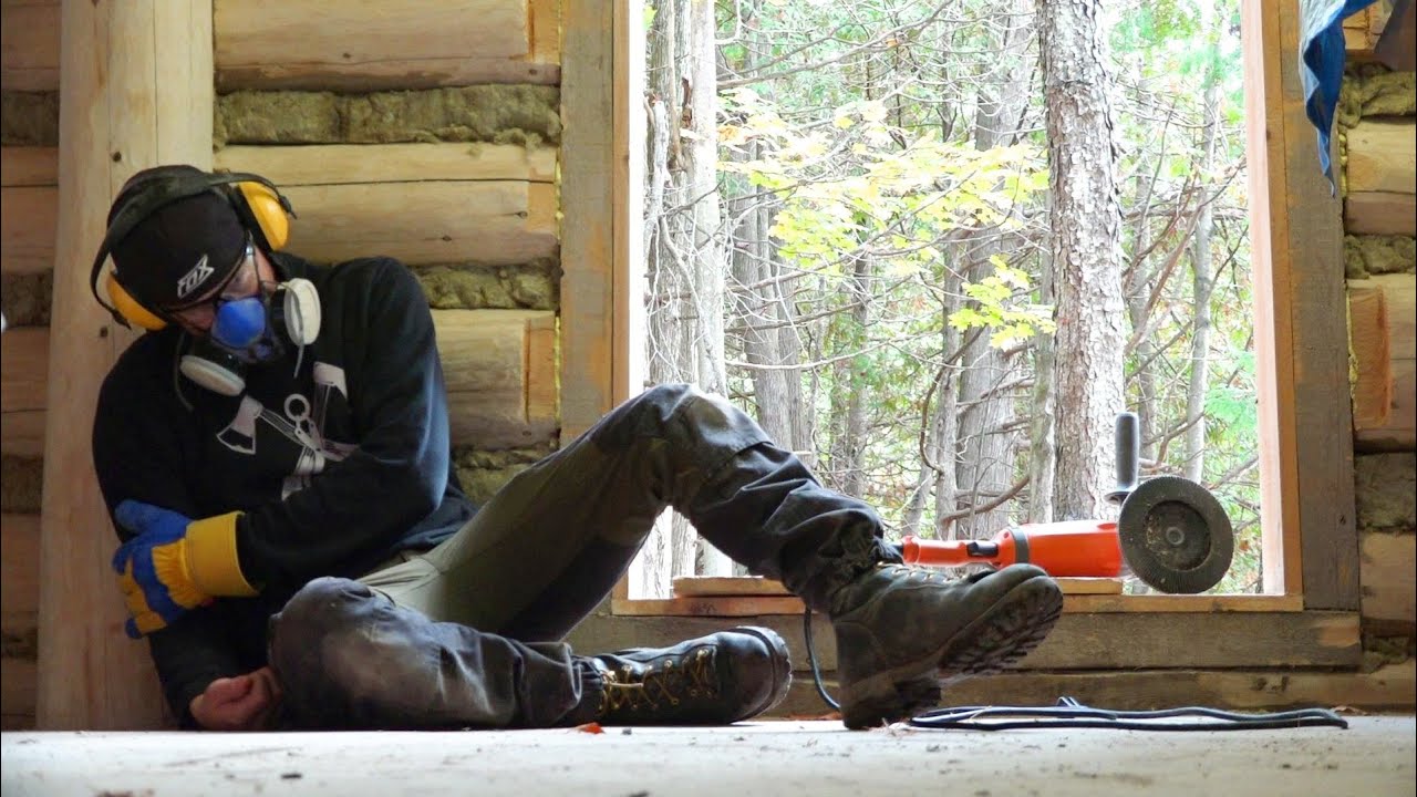 This is Why Angle Grinders are Dangerous. / Ep89 / Outsider Cabin Build