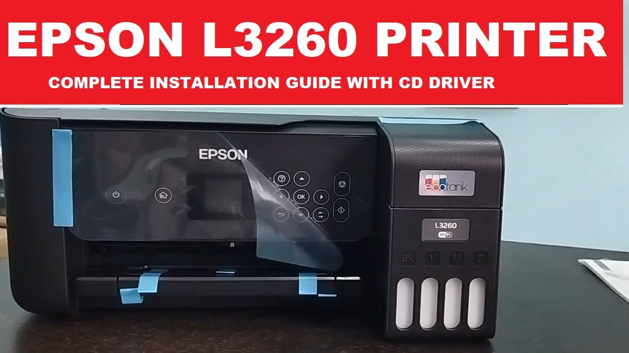 New Epson Ecotank L3260 Printer Complete Installation Guide With Cd Driver