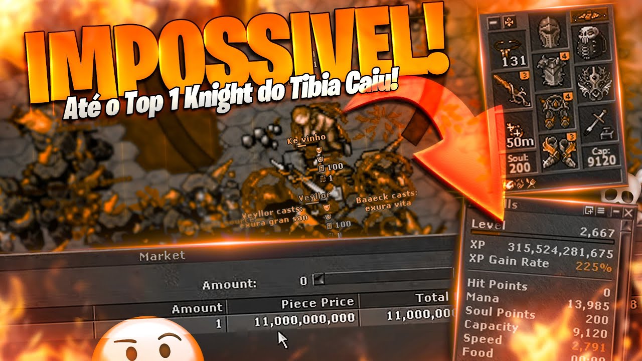 IMPOSSÍVEL! Até o Top Knight do Tibia Caiu... | 11 BILHÕES de Gold por um Item? Quase 70 mil REAIS!
