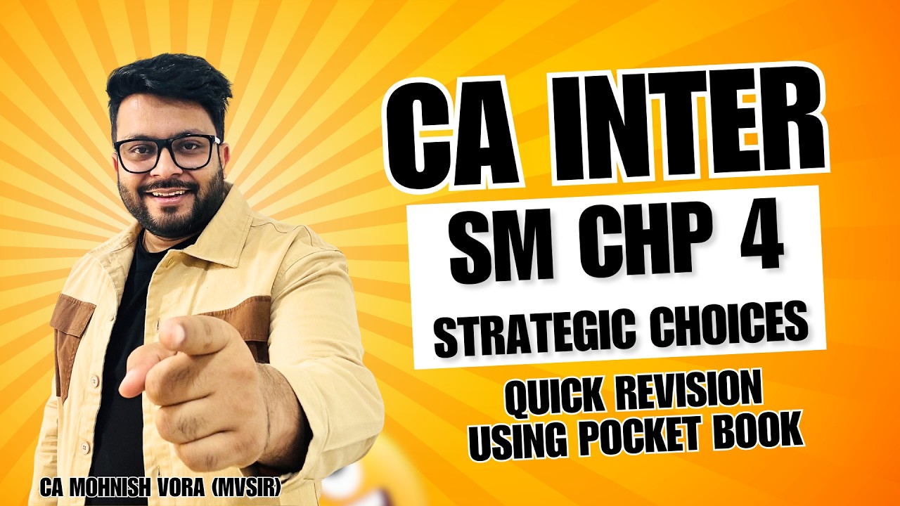 SM Chapter 4 | Quick Revision | Strategic Choices | CA Inter | CA Mohnish Vora (MVSIR)