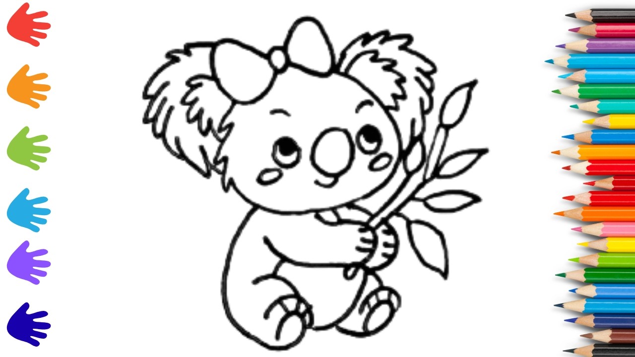How To Draw cute kola Drawing, Painting & Coloring For Kids and Toddlers_ Child Art 🐋🌈🎨