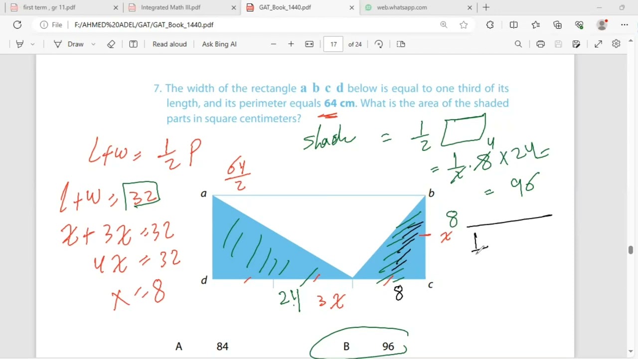 GAT Math# General center of assessment (qiyas) # part 1# Al Ahmady 4 GAT# قدرات كمي الأحمدي #